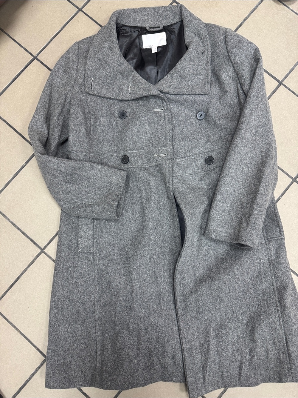 Old Navy Gray Double-Breasted Wool-Blend Pea Coat